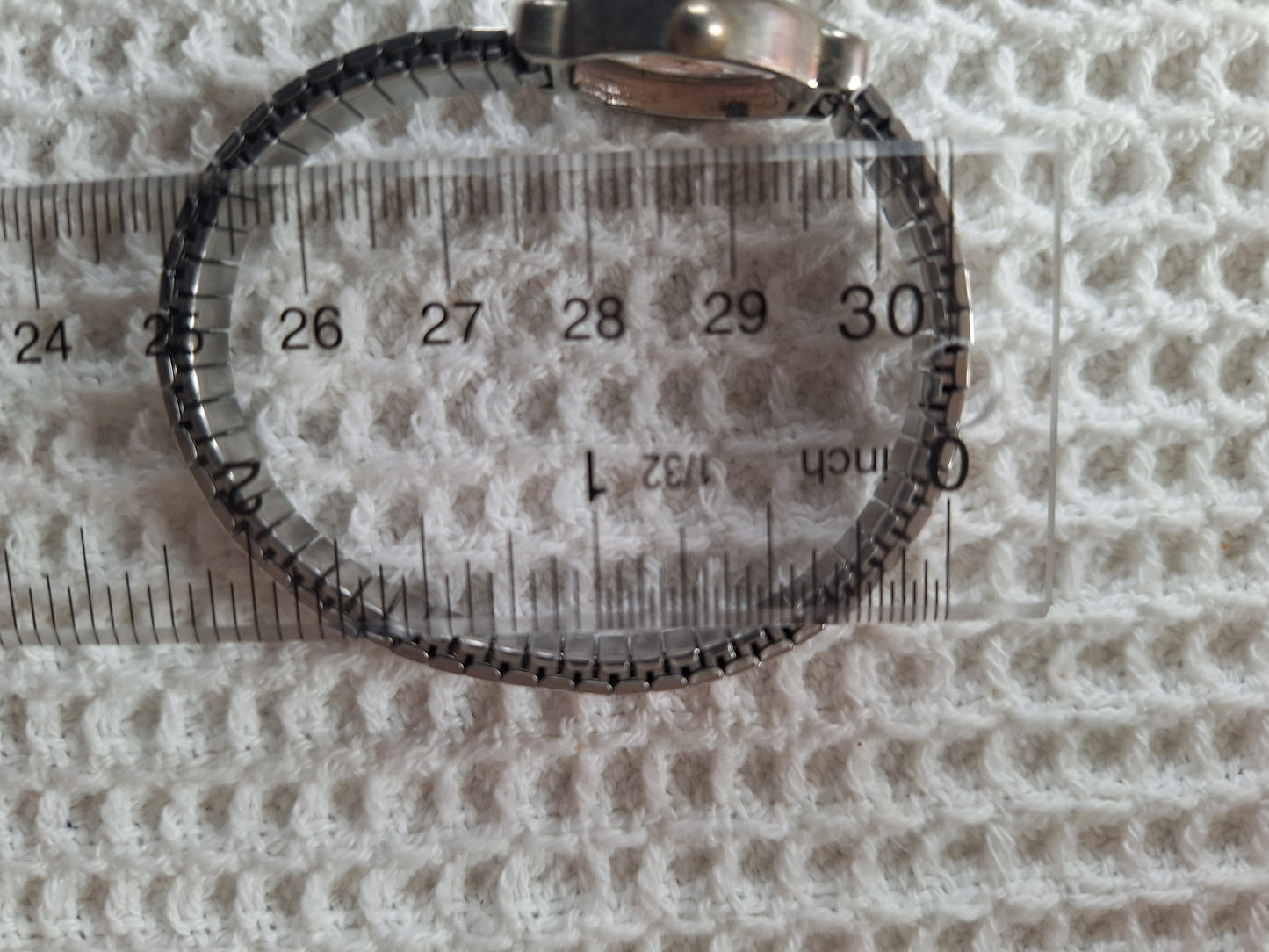 Upcycled Watch Pressed Pink Flower Stretch Bracelet