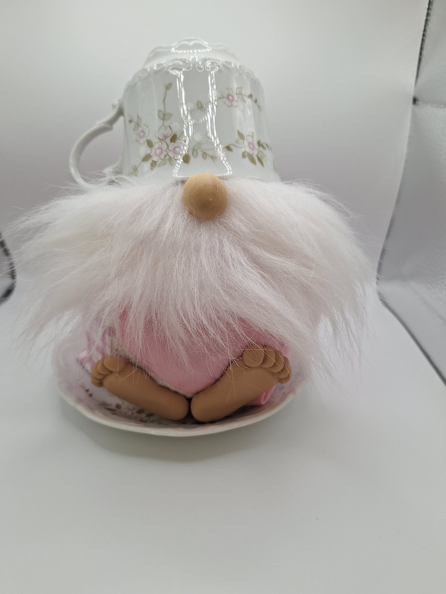 Teacup Gnome with a White Beard