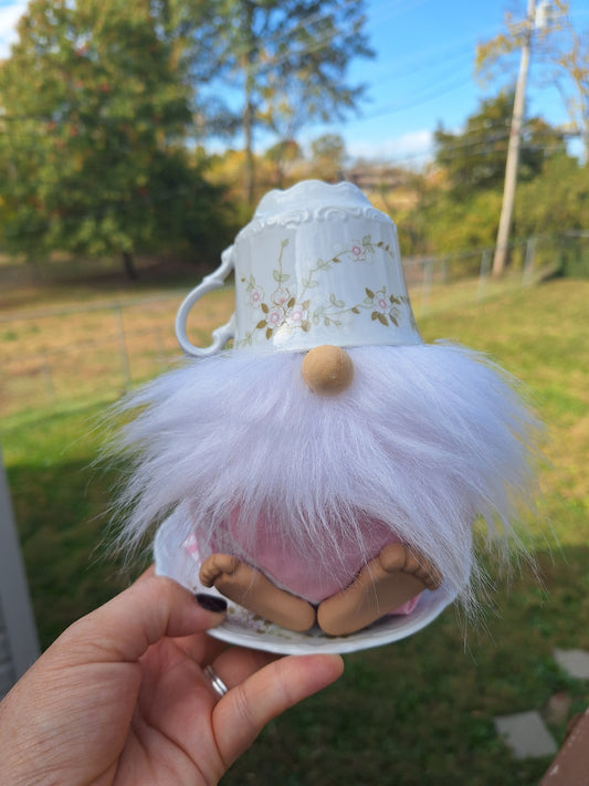 Teacup Gnome with a White Beard