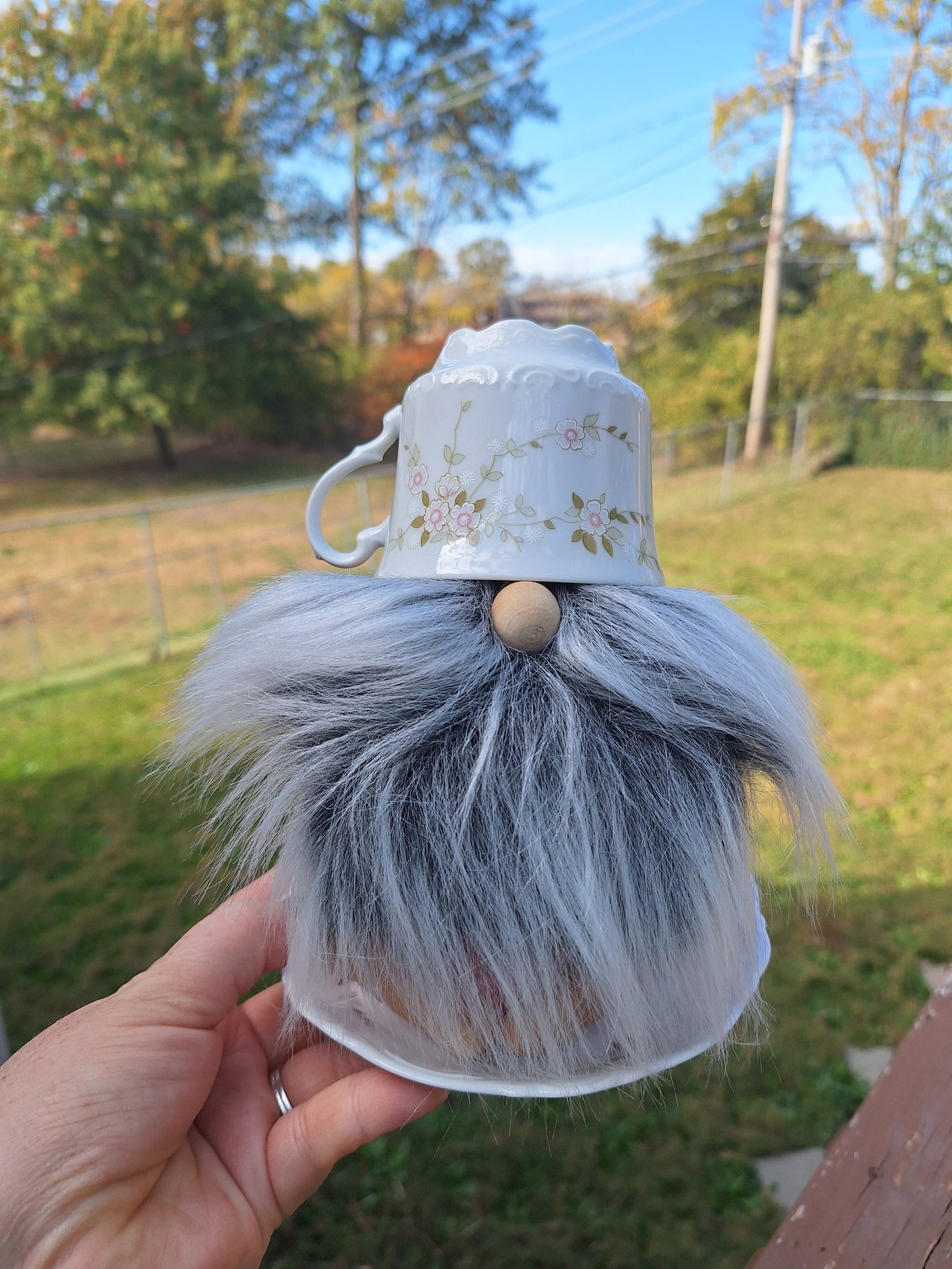 Teacup Gnome with a Gray Beard