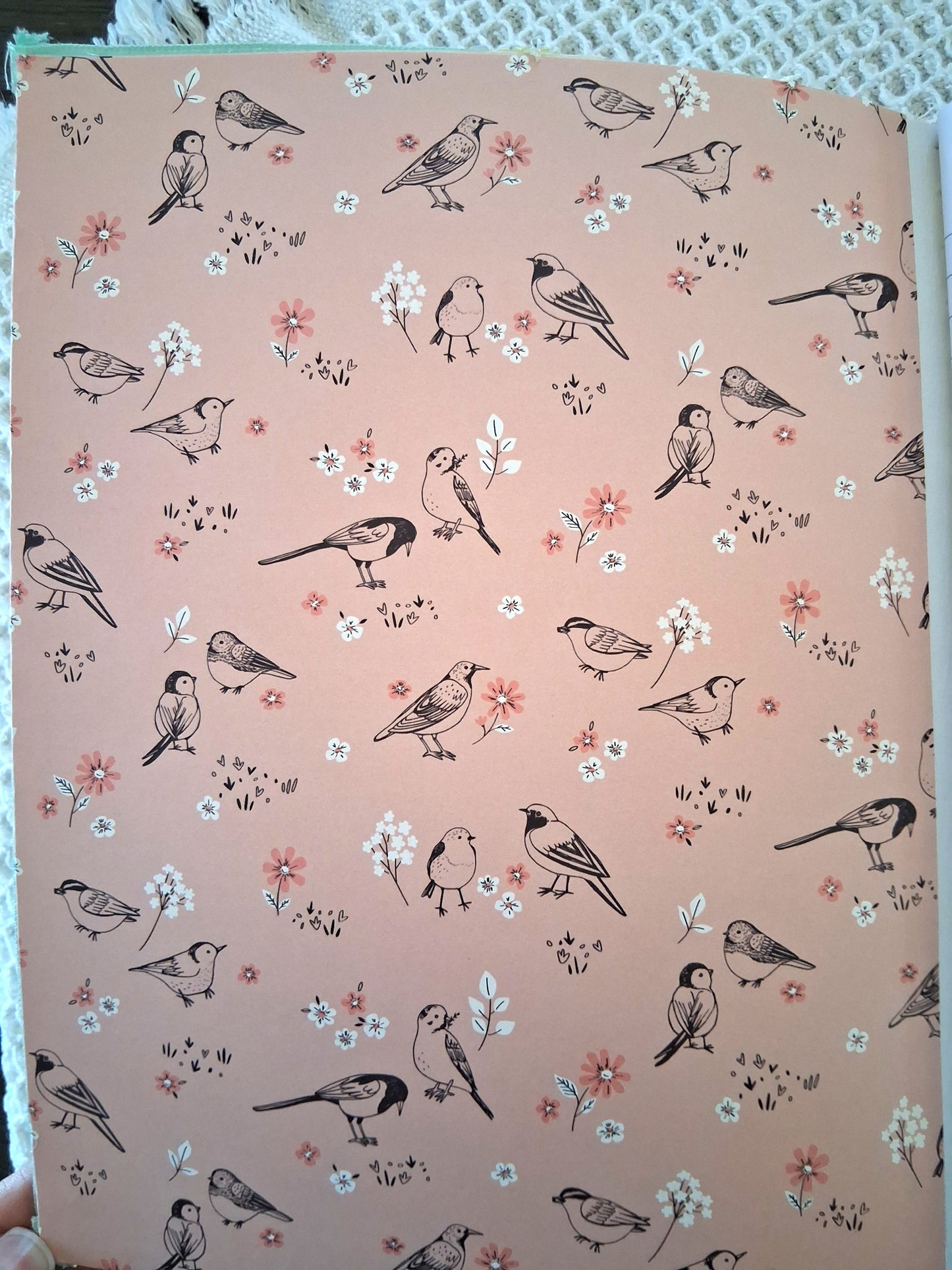 Bird Garden Journal - Handcrafted Mixed Media Notebook