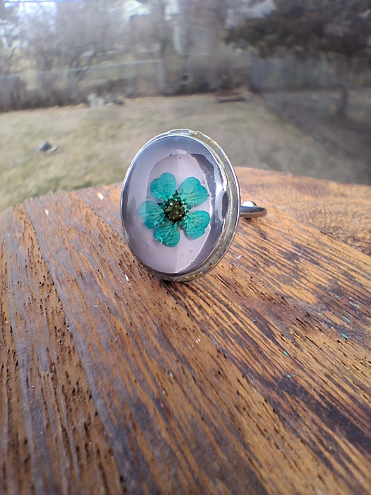 Upcycled Turquoise and Lavender Dream Watch Back Ring