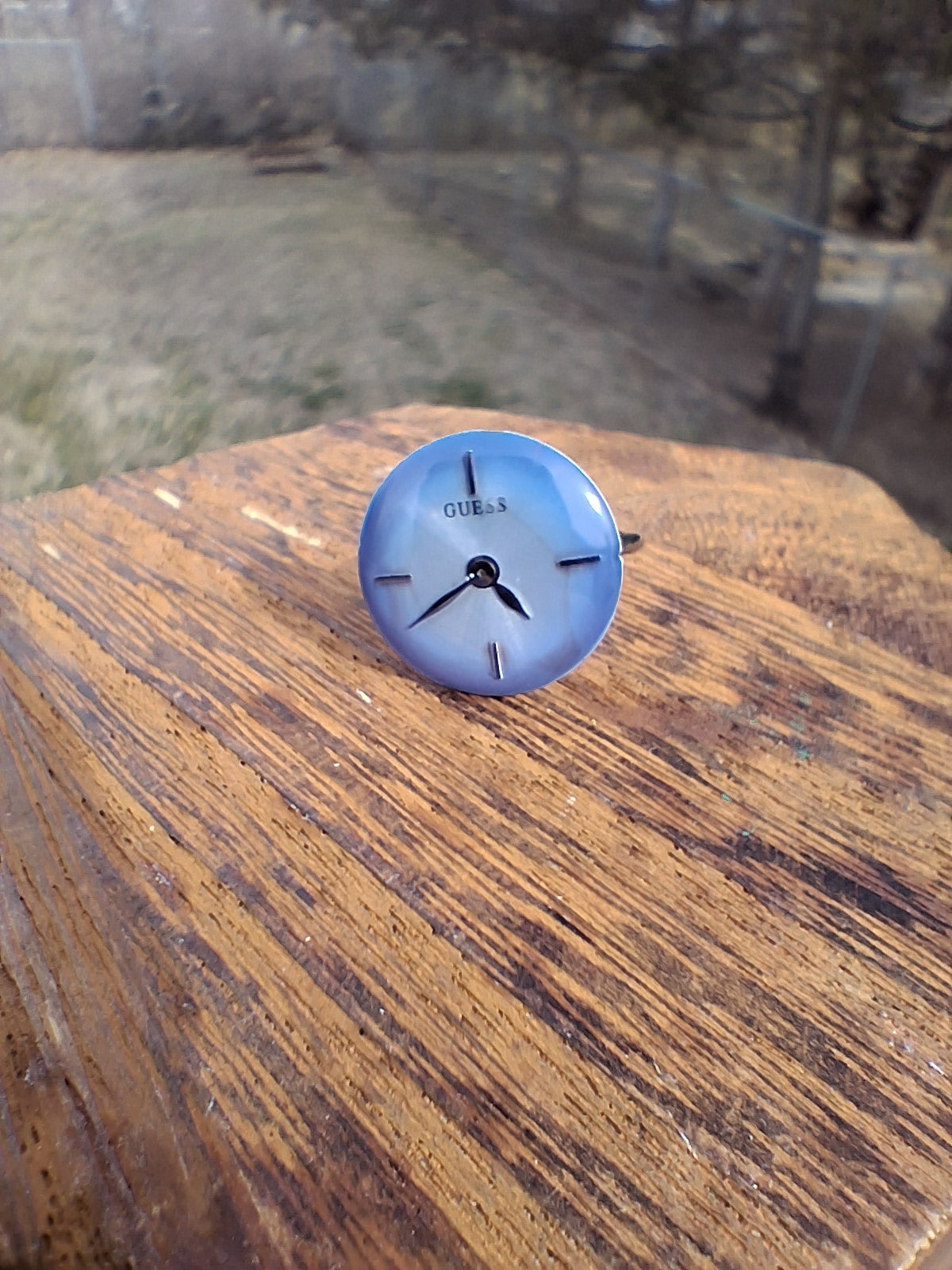 Blue Ombré Upcycled Watch Face Ring